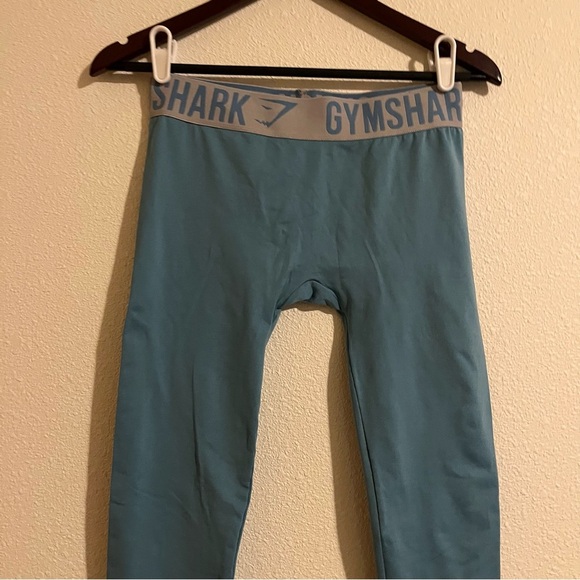 Gymshark Fit Dusky Teal & Light Gray Athletic Workout Seamless Leggings Small - Picture 4 of 9